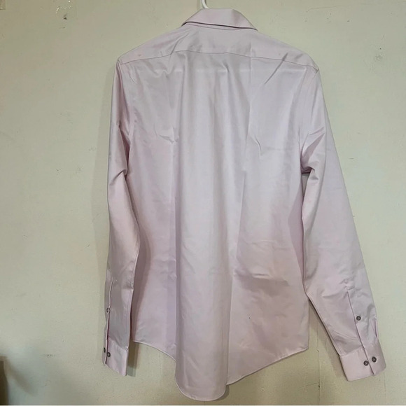 Calvin Klein Infinite Non-Iron Slim Fit Stretch Collar Pink Dress Shirt Medium - Picture 2 of 6